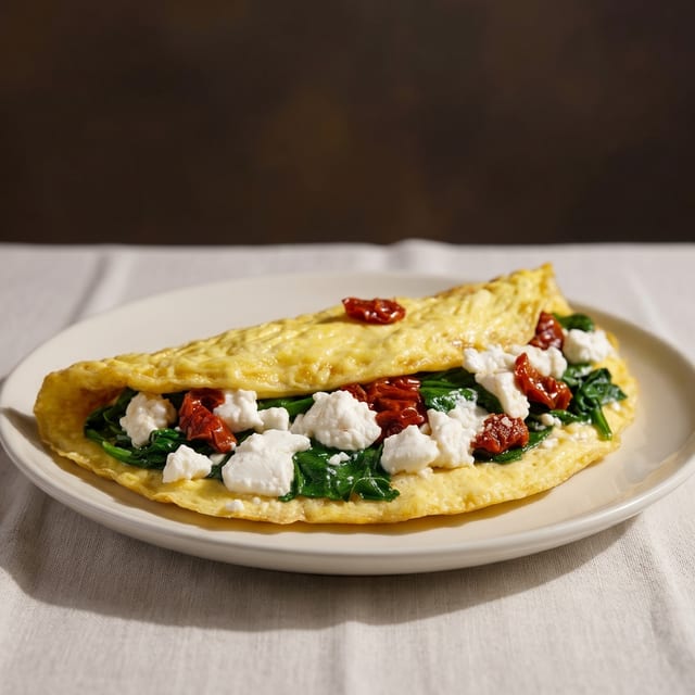 Spinach and Feta Omelette.