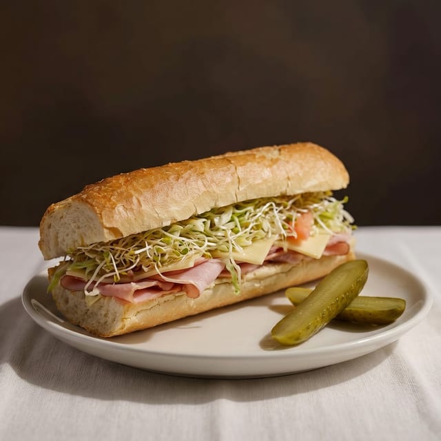 Ham and Swiss Cheese Sandwich.