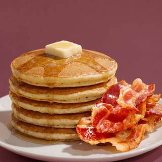 Pancakes with Bacon or Sausage